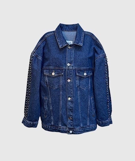 Taş Detaylı Denim Ceket
