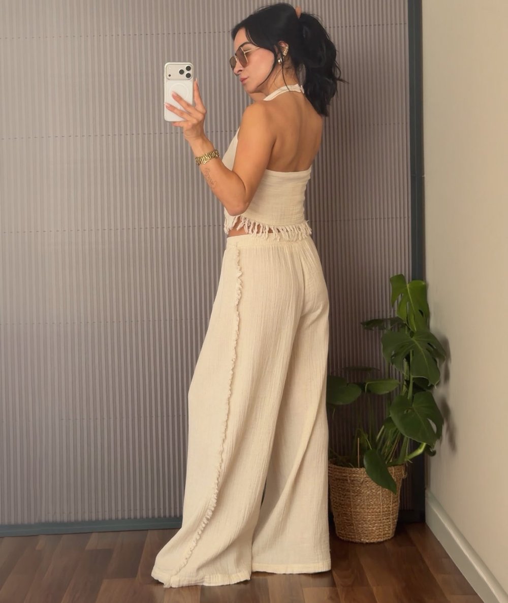 Püskül Detaylı Takım - Naturel