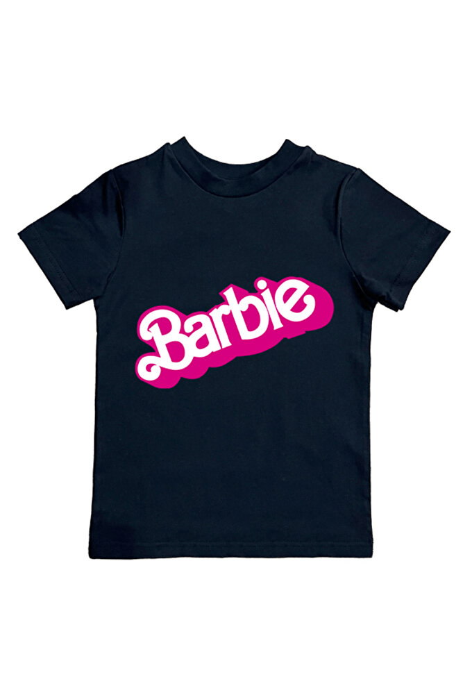 Barbie baskılı pamuklu penye kumaş yazlık çocuk tişört