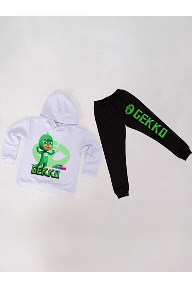 Pj maskeliler Çocuk Eşofman Takımı Pamuklu Kumaş Kapüşonlu Unisex