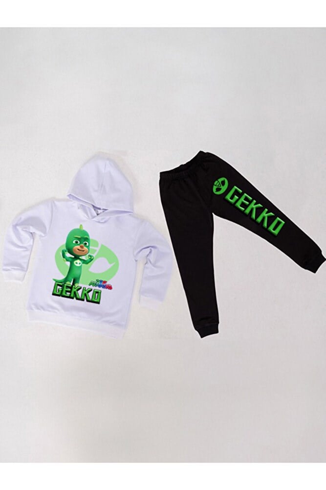 Pj maskeliler Çocuk Eşofman Takımı Pamuklu Kumaş Kapüşonlu Unisex