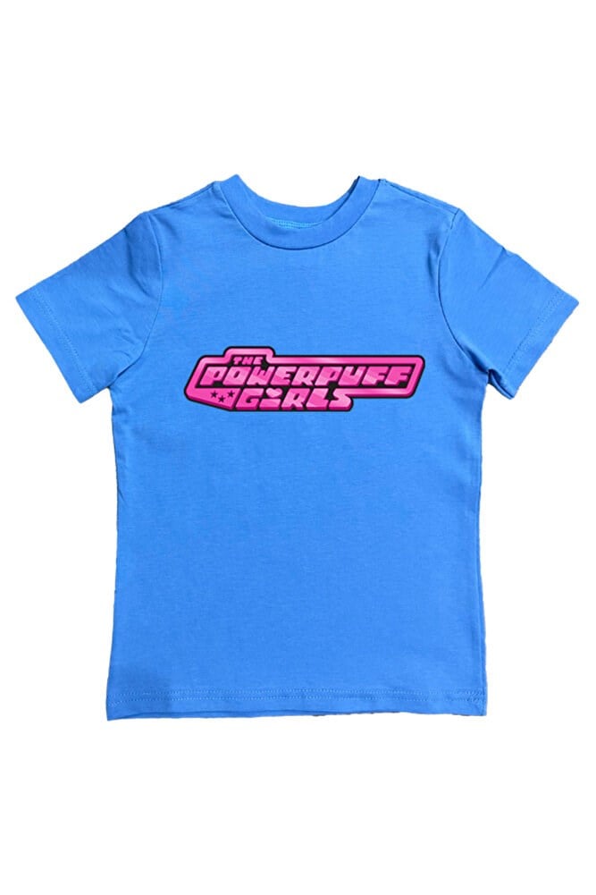 Power Full Girls Baskılı Pamuklu Penye Kumaş Yazlık Çocuk Tişört