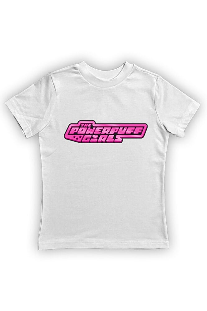 Power Full Girls Baskılı Pamuklu Penye Kumaş Yazlık Çocuk Tişört