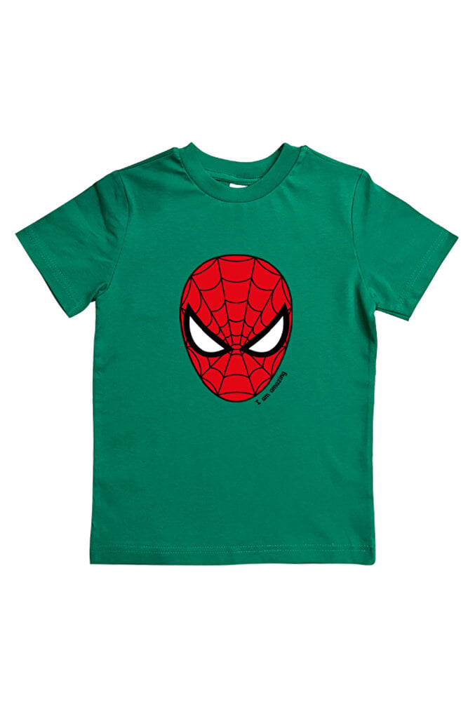 Spiderman baskılı örümcek adam pamuklu penye kumaş yazlık çocuk tişört