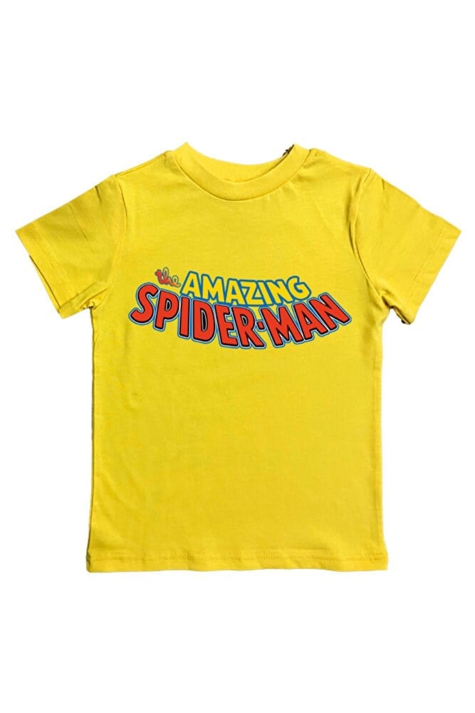 Spiderman baskılı örümcek adam pamuklu penye kumaş yazlık çocuk tişört