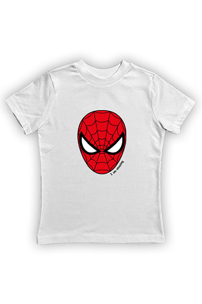 Spiderman baskılı örümcek adam pamuklu penye kumaş yazlık çocuk tişört