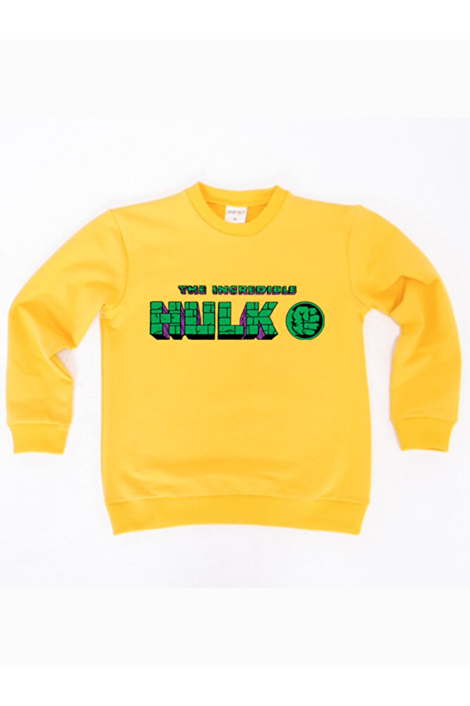 Spiderman baskılı pamuklu kumaş çocuk sweatshirt