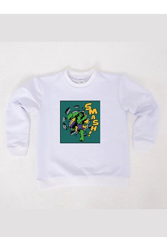 Spiderman baskılı pamuklu kumaş çocuk sweatshirt