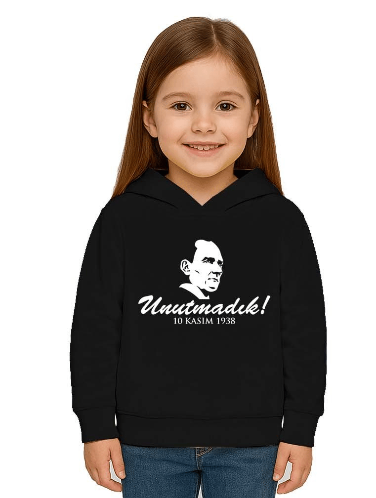 Unisex Ay Yıldızlı 19 Mayıs 29 Ekim 23 Nisan 10 Kasım Atatürk Çocuk Kapüşonlu Sweatshirt