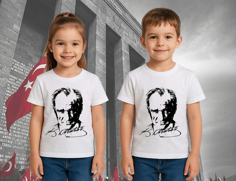 Unisex Ay Yıldızlı T-Shirt 19 Mayıs 29 Ekim 23 Nisan 10 Kasım Atatürk Çocuk Tişört