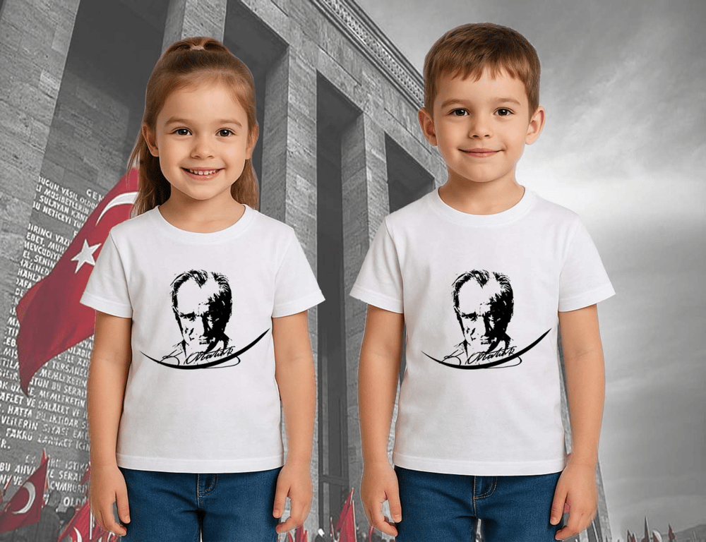Unisex Ay Yıldızlı T-Shirt 19 Mayıs 29 Ekim 23 Nisan 10 Kasım Atatürk Çocuk Tişört
