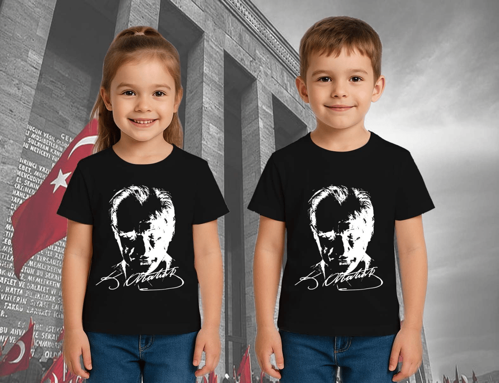 Unisex Ay Yıldızlı T-Shirt 19 Mayıs 29 Ekim 23 Nisan 10 Kasım Atatürk Çocuk Tişört