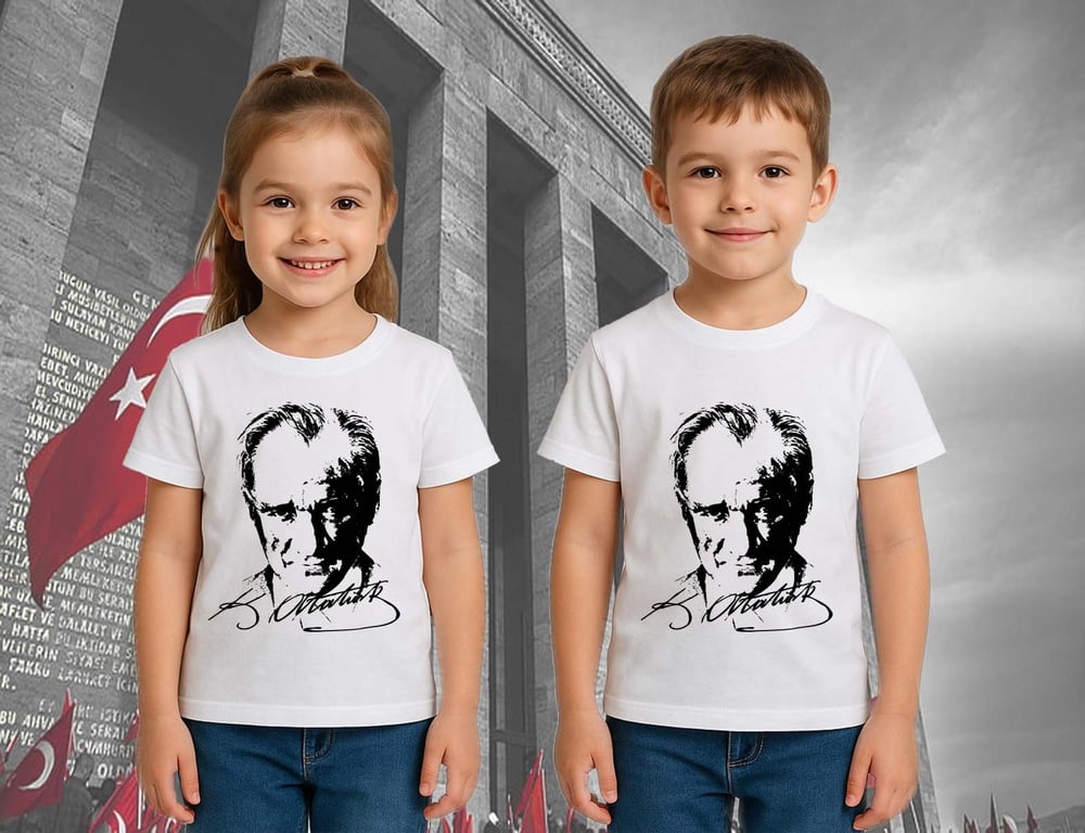 Unisex Ay Yıldızlı T-Shirt 19 Mayıs 29 Ekim 23 Nisan 10 Kasım Atatürk Çocuk Tişört