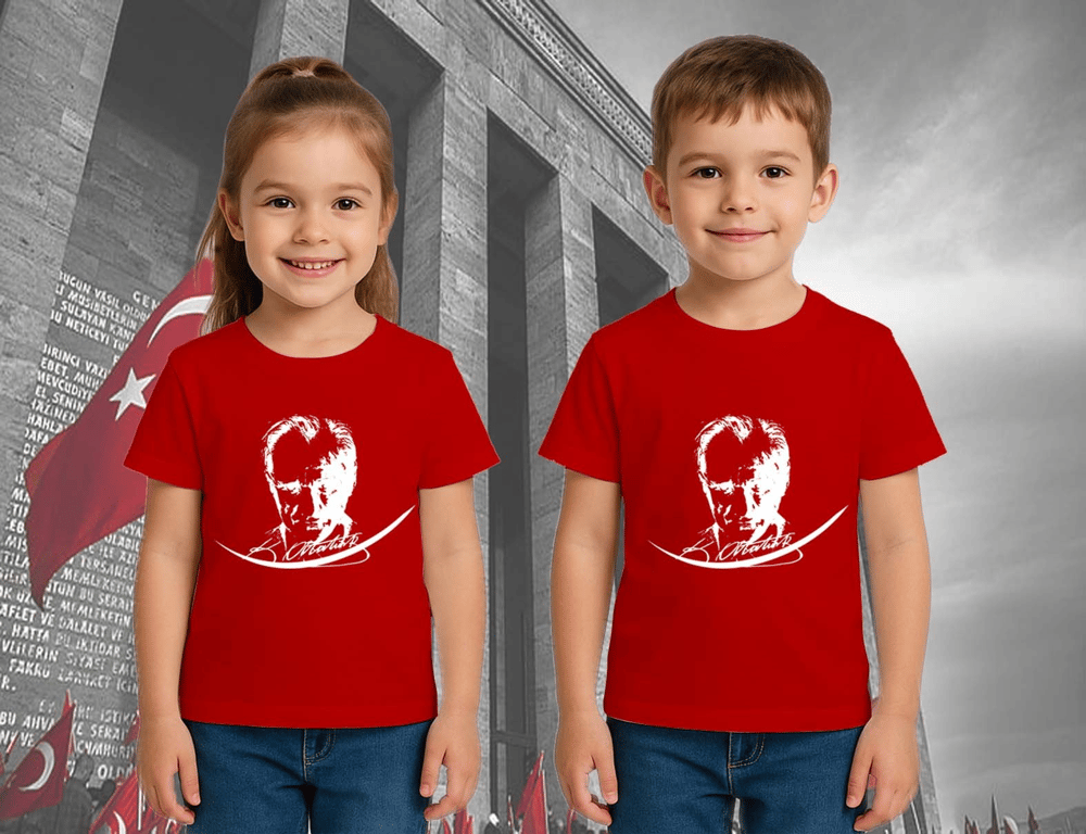 Unisex Ay Yıldızlı T-Shirt 19 Mayıs 29 Ekim 23 Nisan 10 Kasım Atatürk Çocuk Tişört