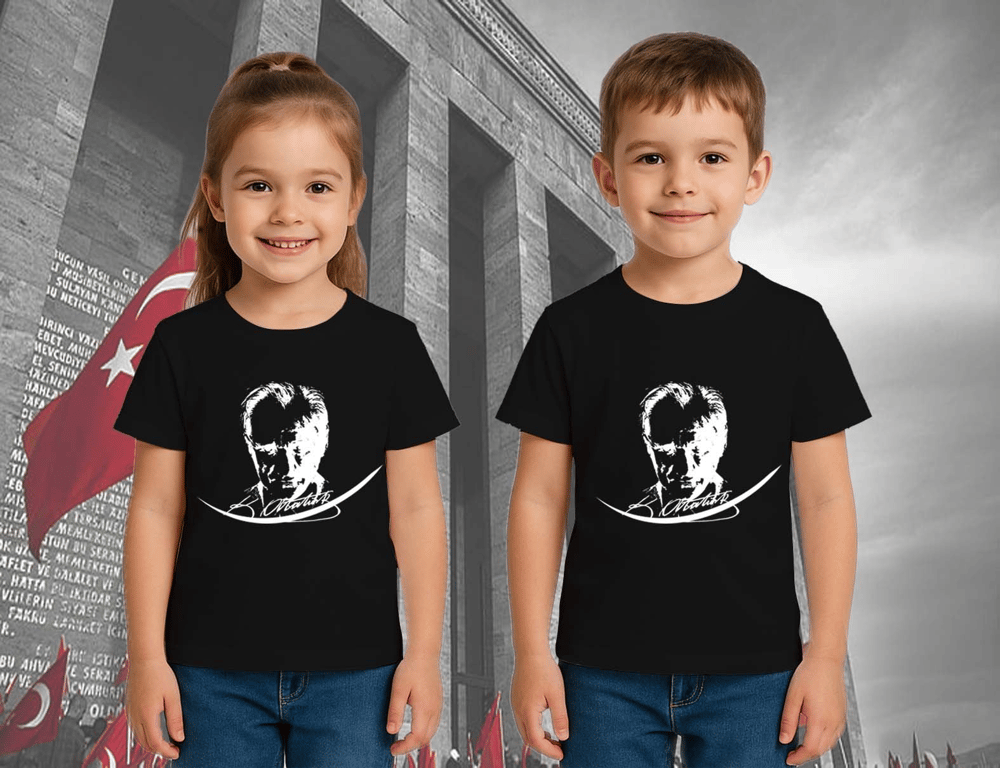 Unisex Ay Yıldızlı T-Shirt 19 Mayıs 29 Ekim 23 Nisan 10 Kasım Atatürk Çocuk Tişört