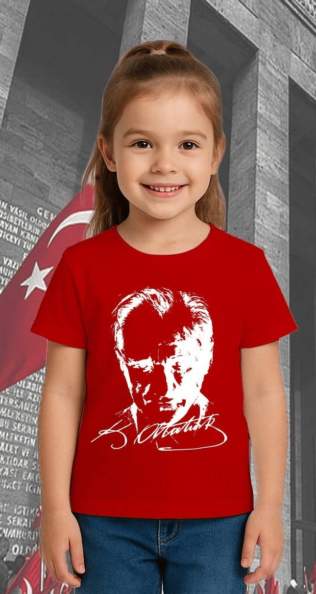 Unisex Ay Yıldızlı T-Shirt 19 Mayıs 29 Ekim 23 Nisan 10 Kasım Atatürk Çocuk Tişört