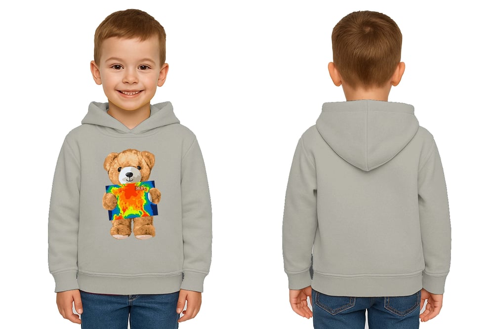 Unisex ayıcık bear Baskılı Çocuk Kapşonlu Swaetshirt 3 İplik Şardonlu
