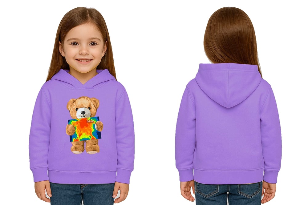 Unisex ayıcık bear Baskılı Çocuk Kapşonlu Swaetshirt 3 İplik Şardonlu