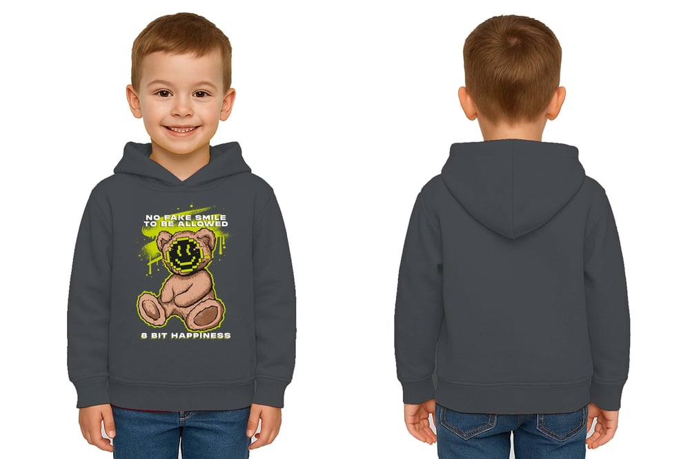 Unisex ayıcık bear Baskılı Çocuk Swaetshirt Kapşonlu 3 İplik Şardonlu