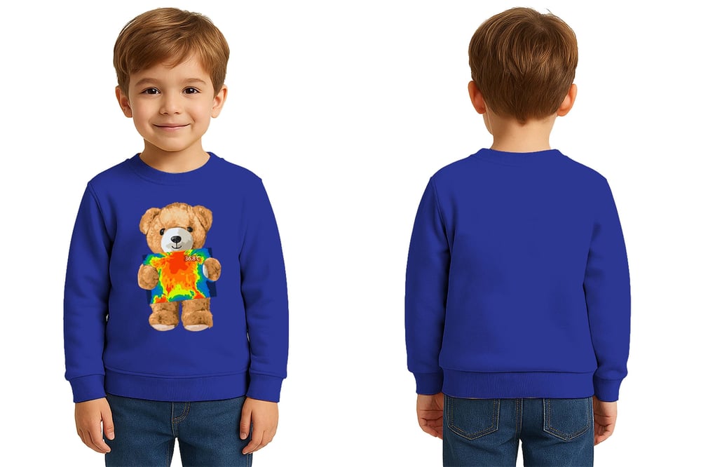 Unisex ayıcık bear Baskılı Çocuk Swaetshirt 3 İplik Şardonlu