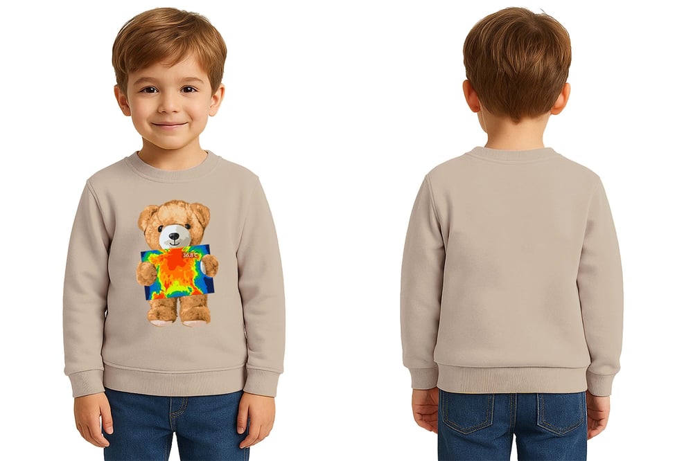 Unisex ayıcık bear Baskılı Çocuk Swaetshirt 3 İplik Şardonlu
