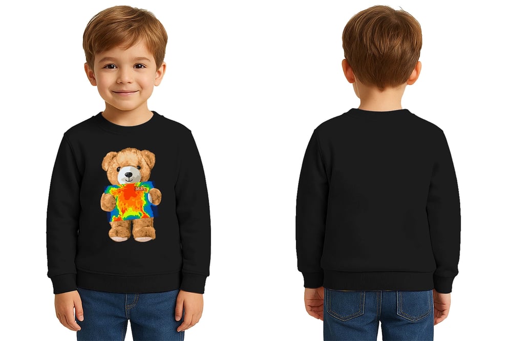 Unisex ayıcık bear Baskılı Çocuk Swaetshirt 3 İplik Şardonlu