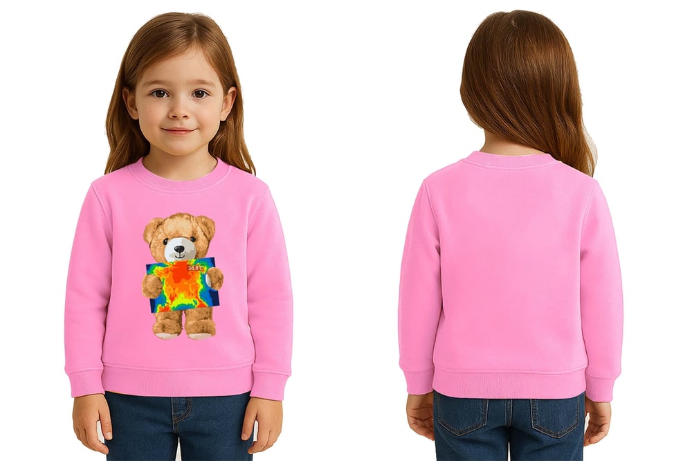 Unisex ayıcık bear Baskılı Çocuk Swaetshirt 3 İplik Şardonlu
