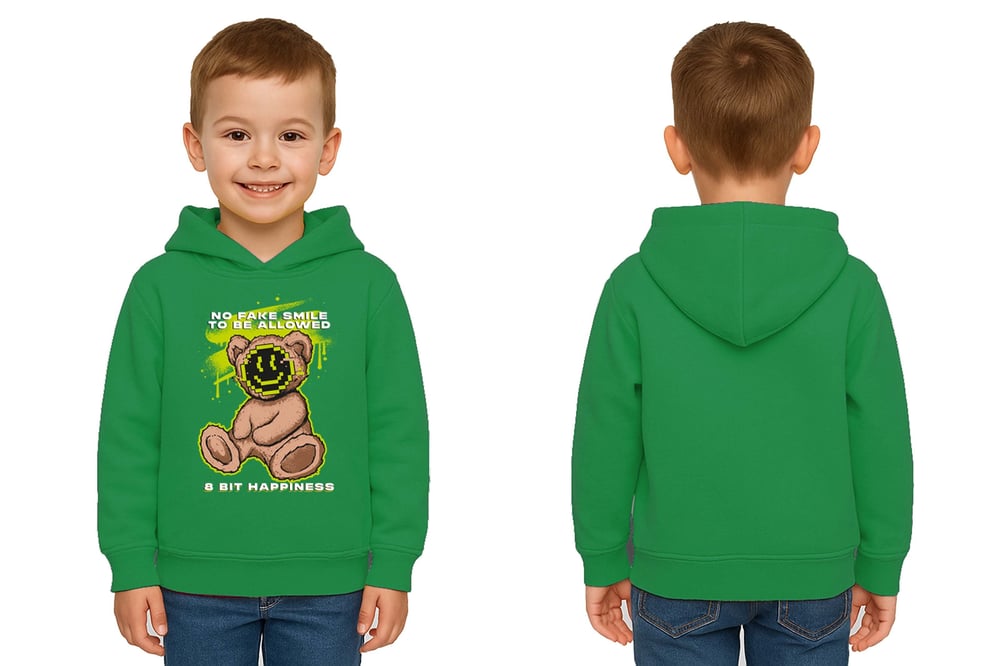 Unisex ayıcık bear Baskılı Çocuk Swaetshirt Kapşonlu 3 İplik Şardonlu
