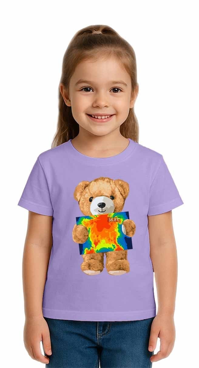Unisex Ayıcık Bear Baskılı Çocuk Tişört pamuklu penye kumaş