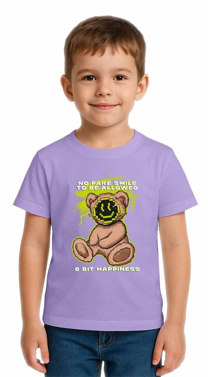 Unisex Ayıcık Bear Baskılı Çocuk Tişört pamuklu penye kumaş