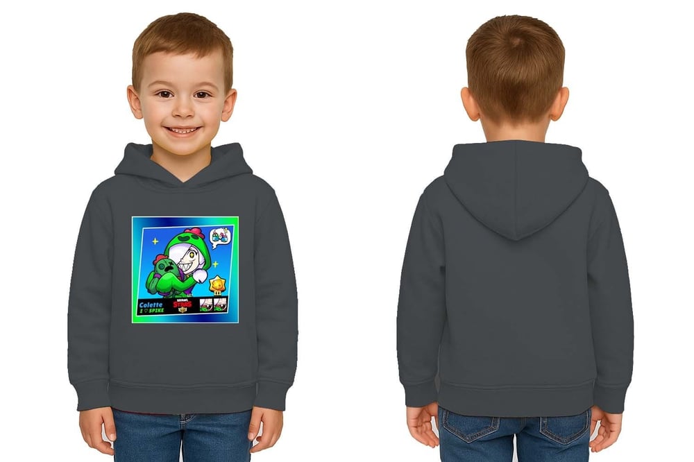 Unisex  Baskılı brawl stars Çocuk Swaetshirt Kapüşonlu 3 İplik Şardonlu