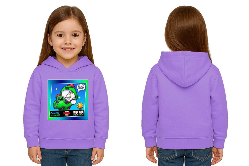 Unisex  Baskılı brawl stars Çocuk Swaetshirt Kapüşonlu 3 İplik Şardonlu