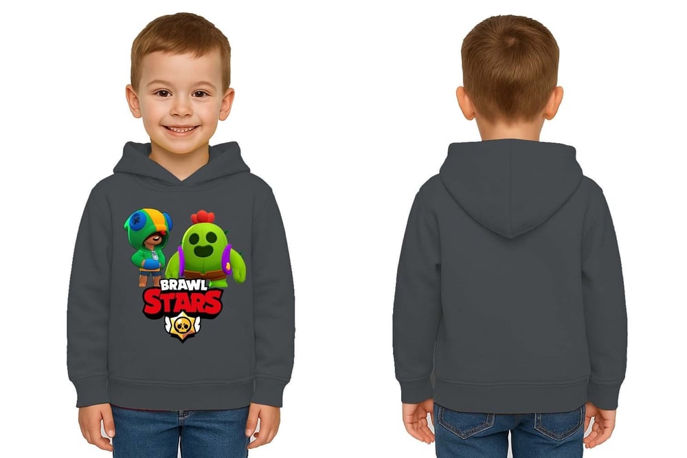 Unisex  Baskılı brawl stars Çocuk Swaetshirt Kapüşonlu 3 İplik Şardonlu