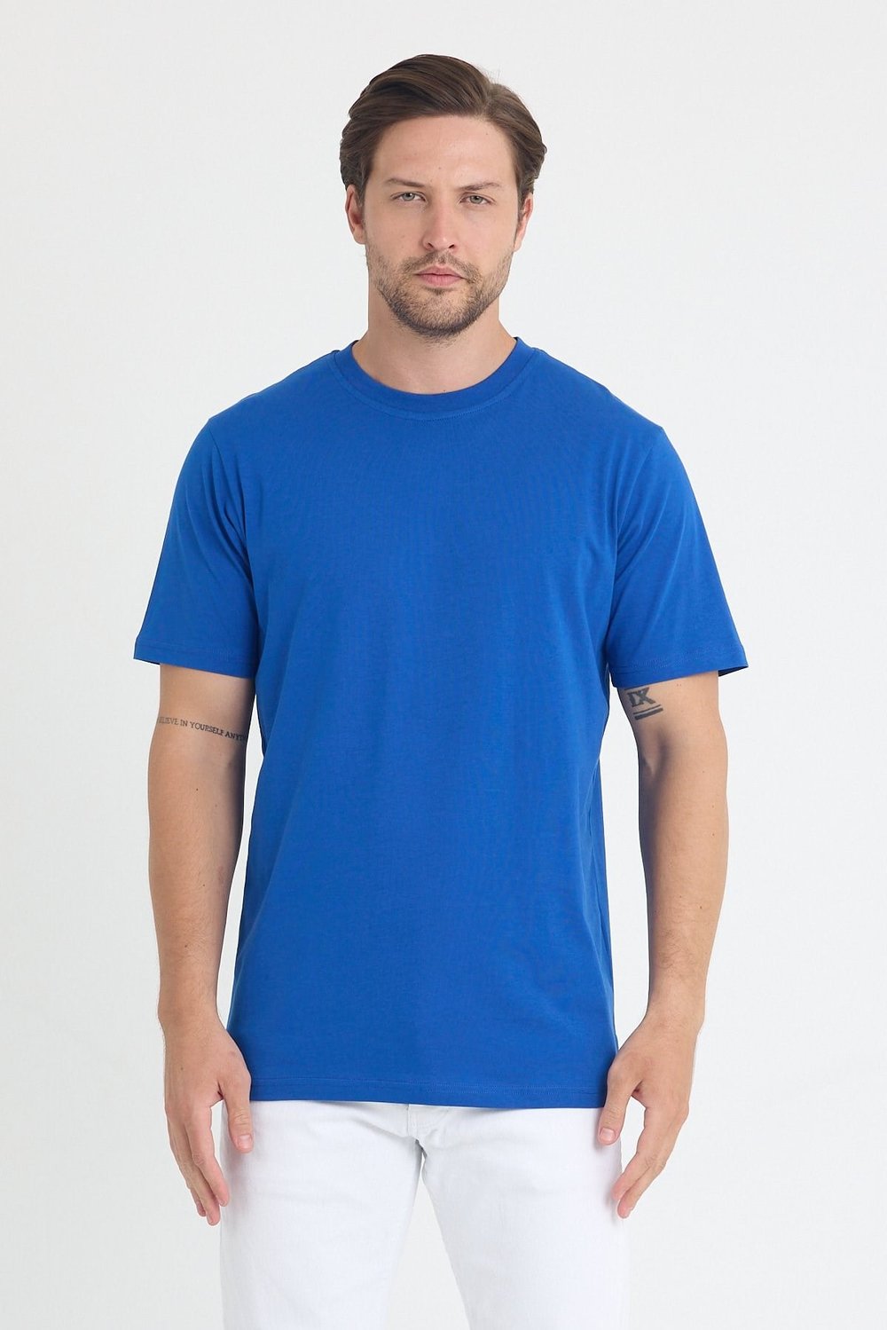 Unısex Baskısız Regular T-shirt Pamuklu Penye Kumaş