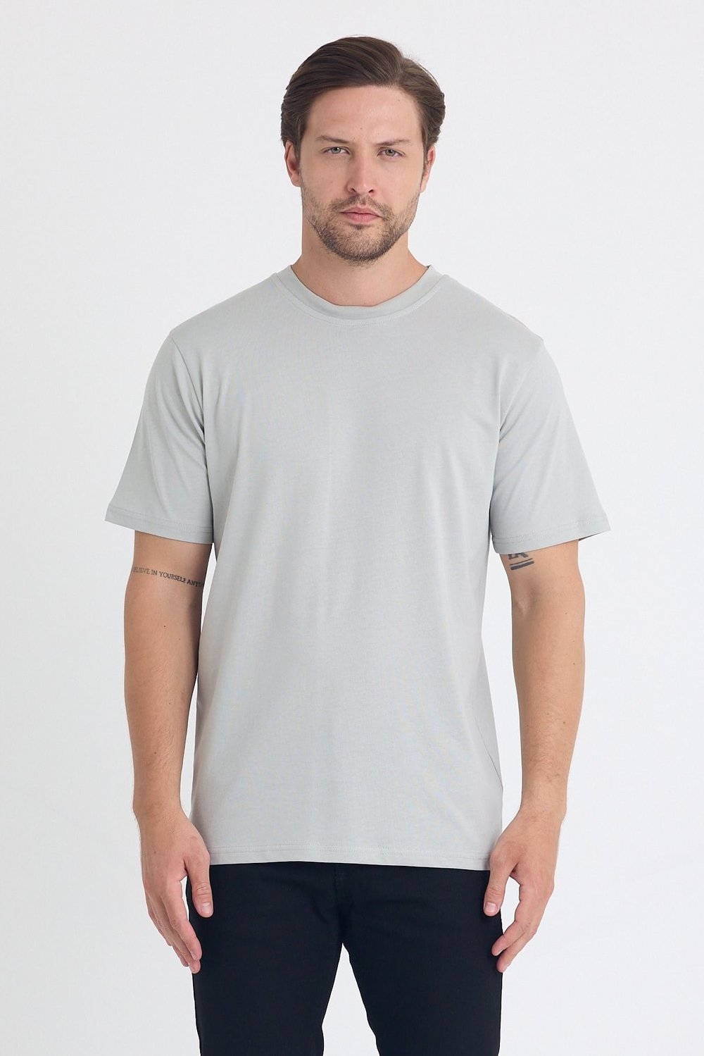 Unısex Baskısız Regular T-shirt Pamuklu Penye Kumaş