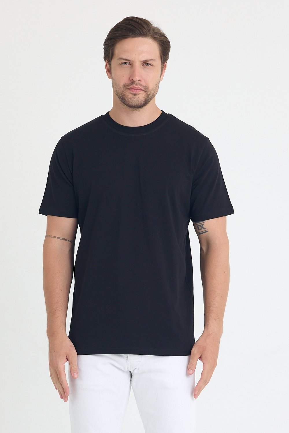 Unısex Baskısız Regular T-shirt Pamuklu Penye Kumaş