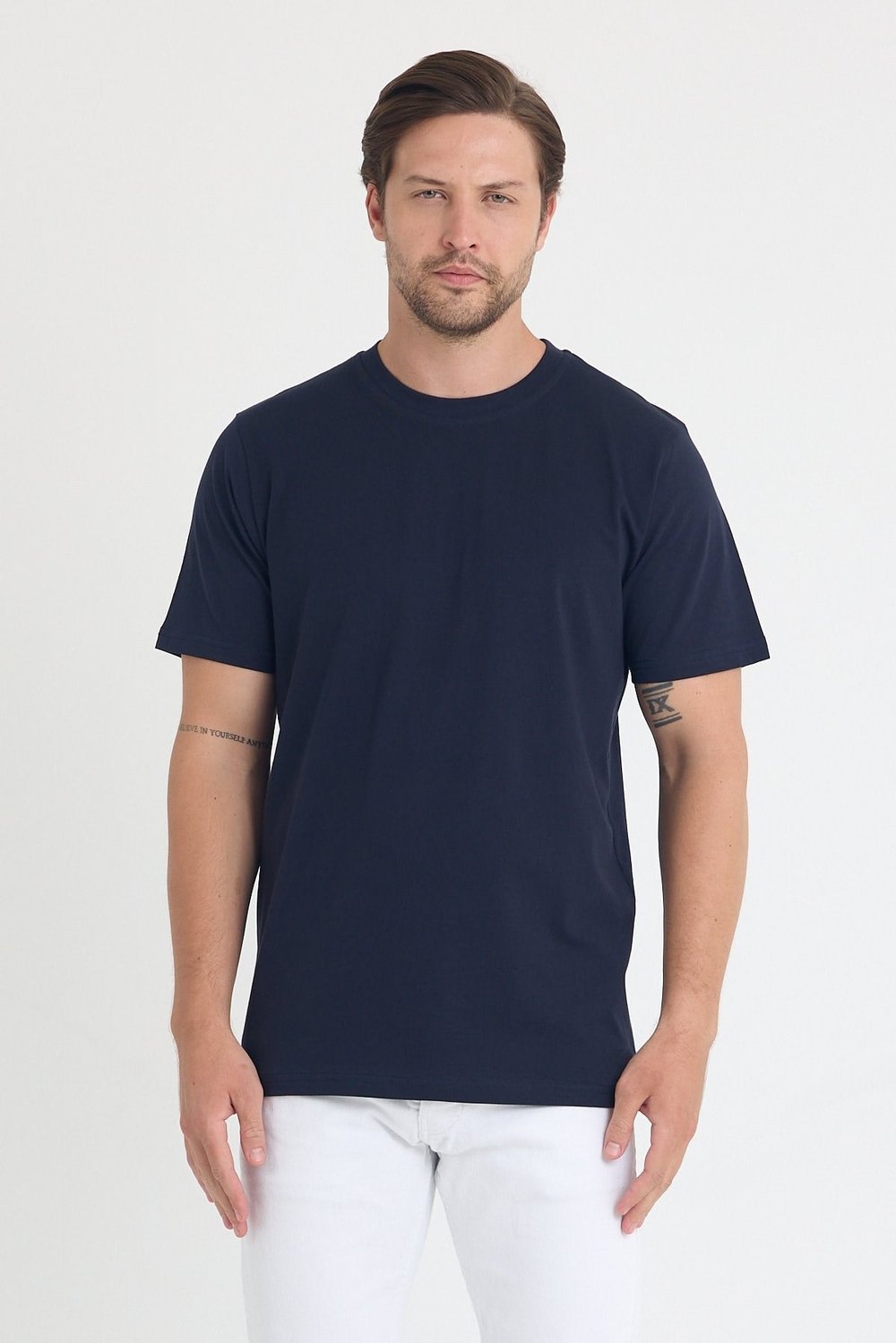 Unısex Baskısız Regular T-shirt Pamuklu Penye Kumaş