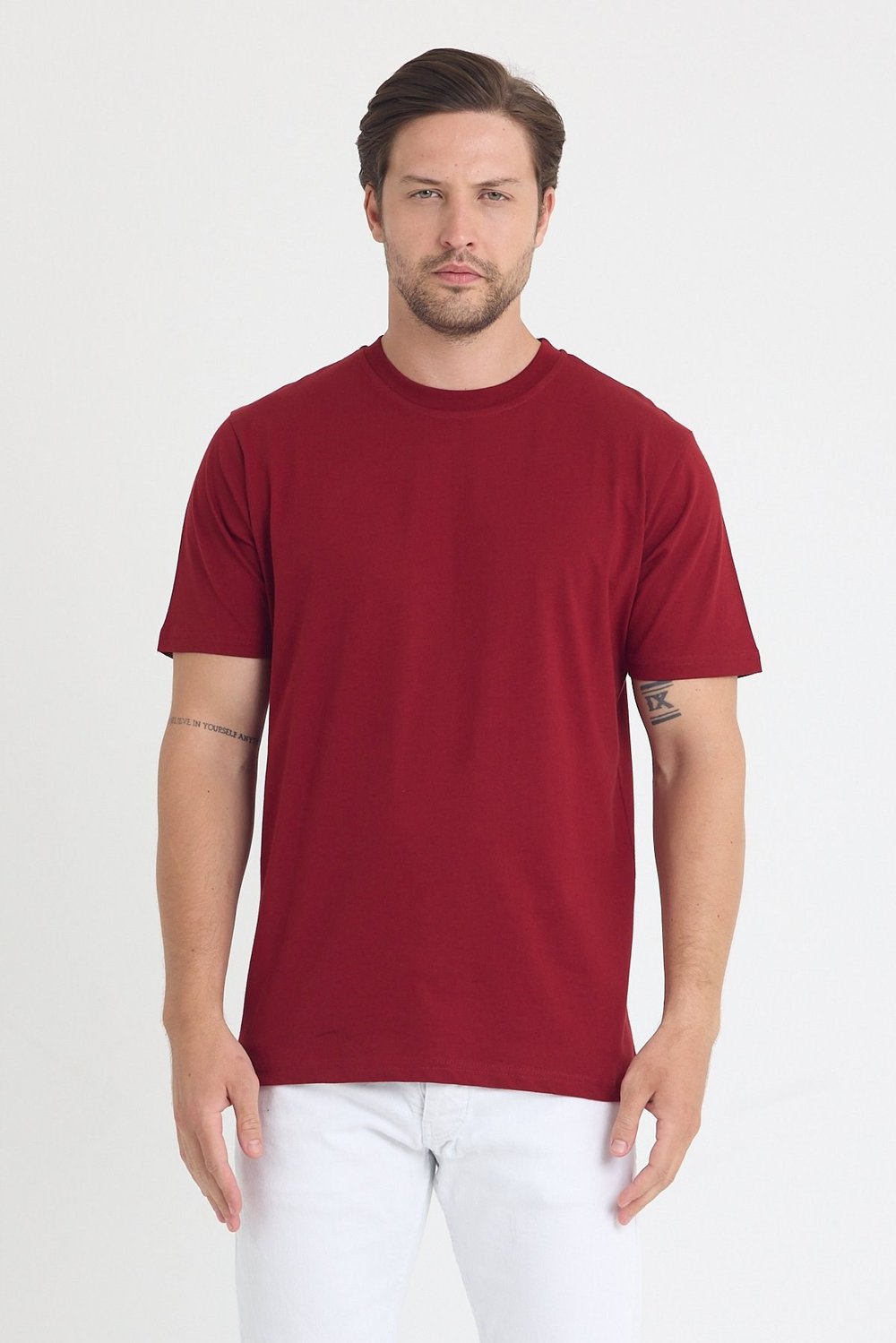 Unısex Baskısız Regular T-shirt Pamuklu Penye Kumaş