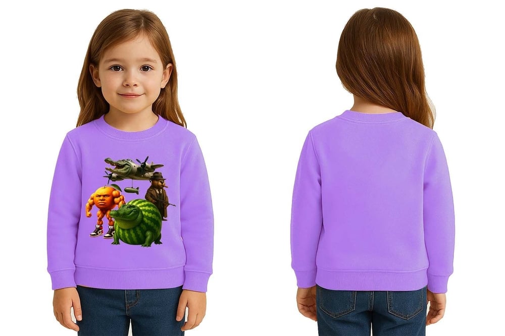 Unisex Braınrot Baskılı Çocuk Swaetshirt 3 İplik Şardonlu