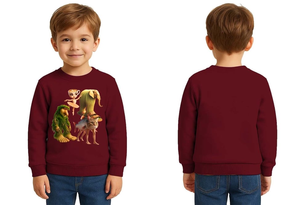 Unisex Braınrot Baskılı Çocuk Swaetshirt 3 İplik Şardonlu