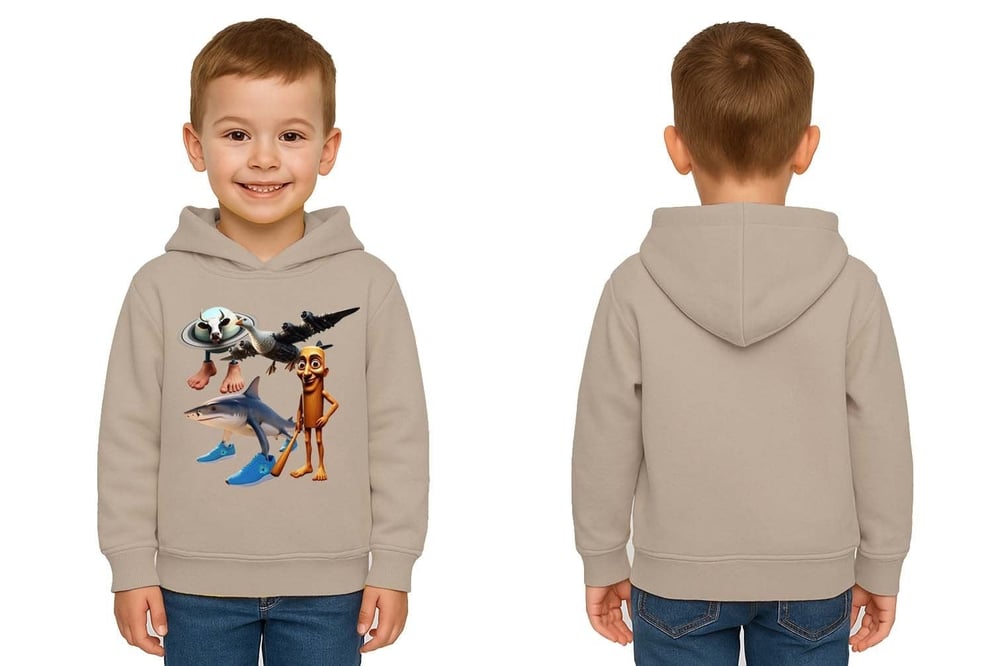 Unisex Brainrot Baskılı Çocuk Swaetshirt Kapüşonlu 3 İplik Şardonlu