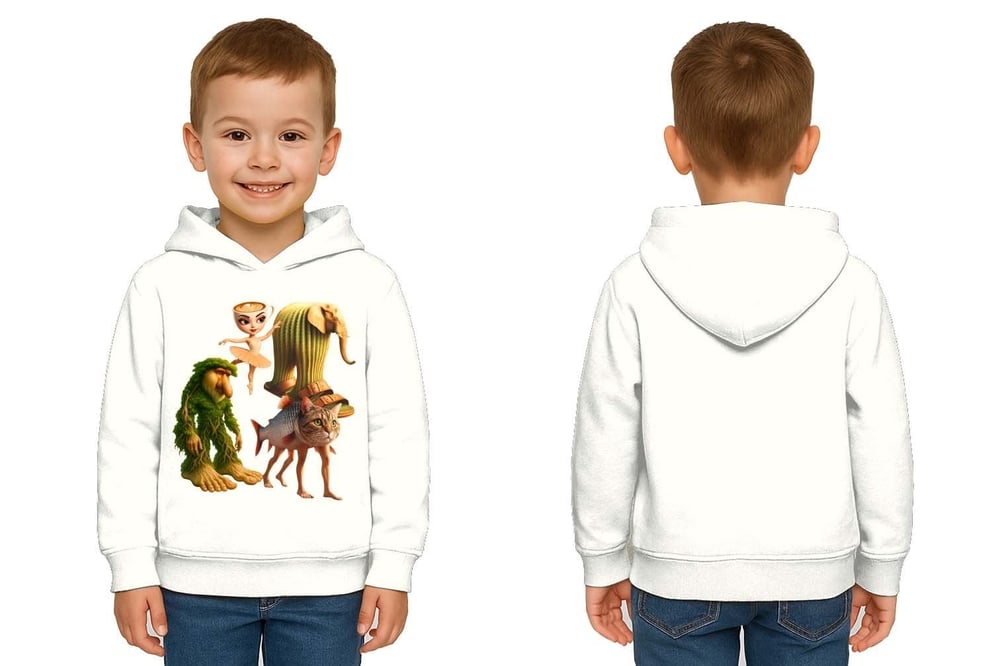 Unisex Brainrot Baskılı Çocuk Swaetshirt Kapüşonlu 3 İplik Şardonlu