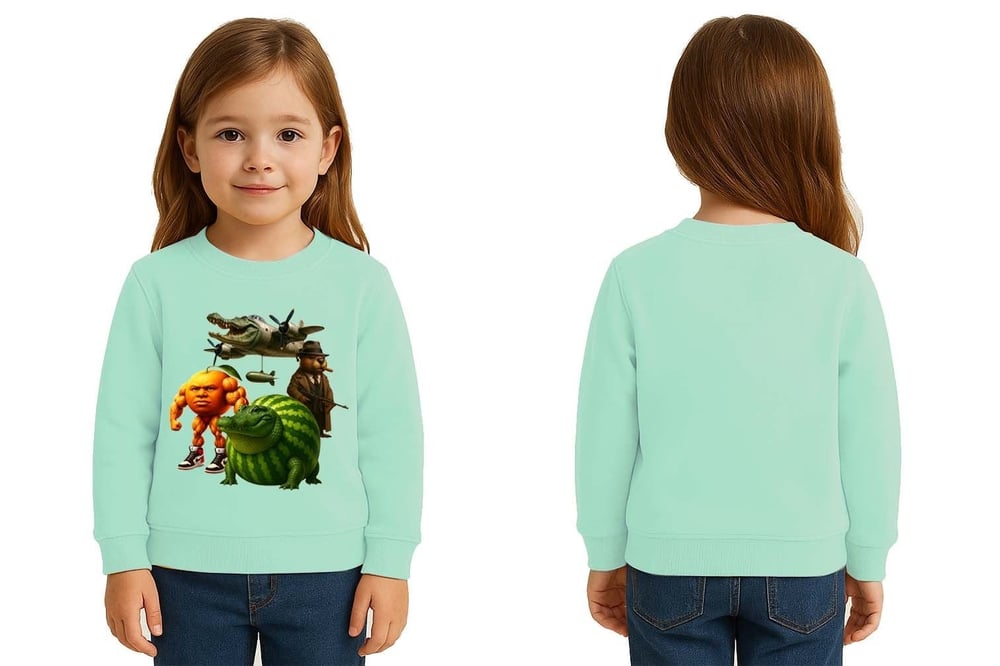 Unisex Braınrot Baskılı Çocuk Swaetshirt 3 İplik Şardonlu