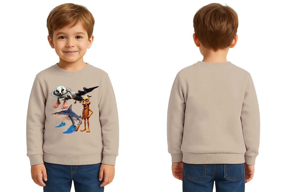 Unisex Braınrot Baskılı Çocuk Swaetshirt 3 İplik Şardonlu