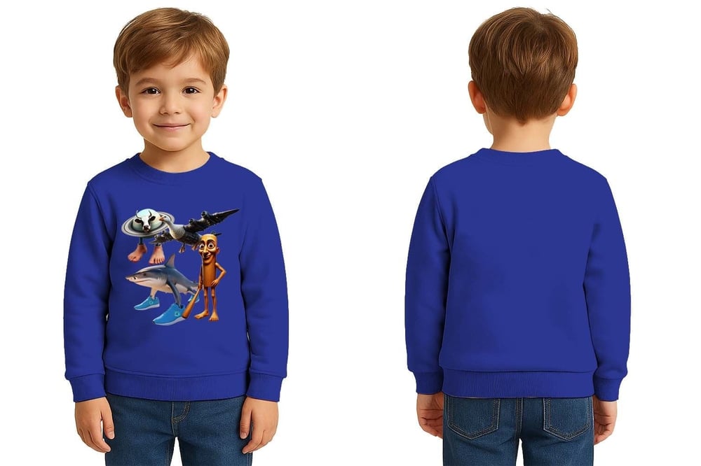 Unisex Braınrot Baskılı Çocuk Swaetshirt 3 İplik Şardonlu