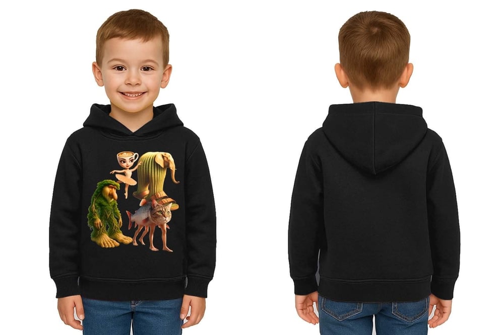 Unisex Brainrot Baskılı Çocuk Swaetshirt Kapüşonlu 3 İplik Şardonlu