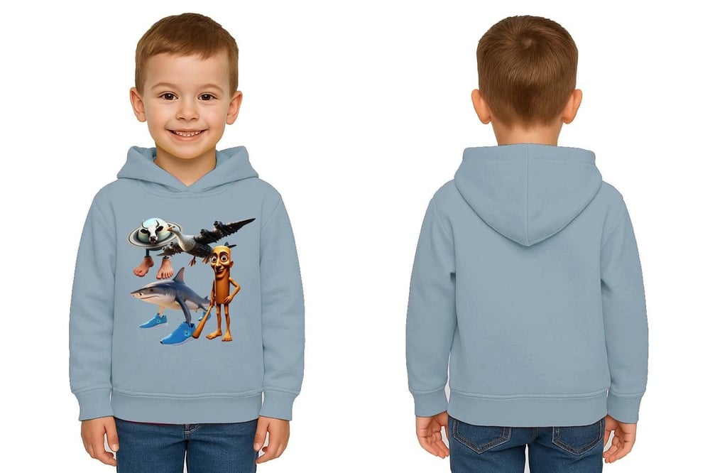 Unisex Brainrot Baskılı Çocuk Swaetshirt Kapüşonlu 3 İplik Şardonlu