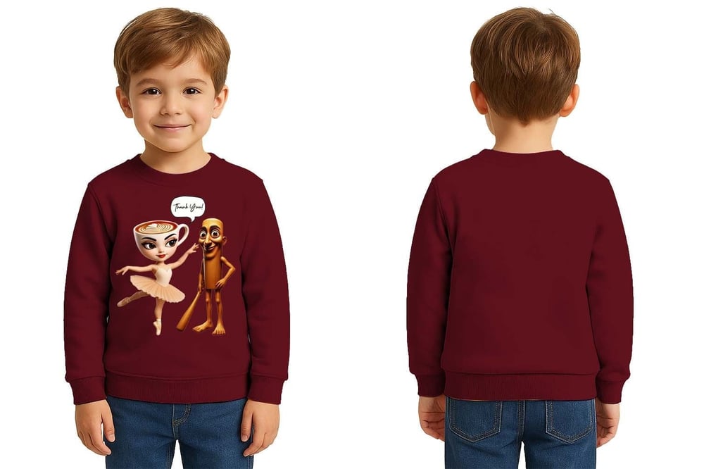 Unisex Braınrot Baskılı Çocuk Swaetshirt 3 İplik Şardonlu