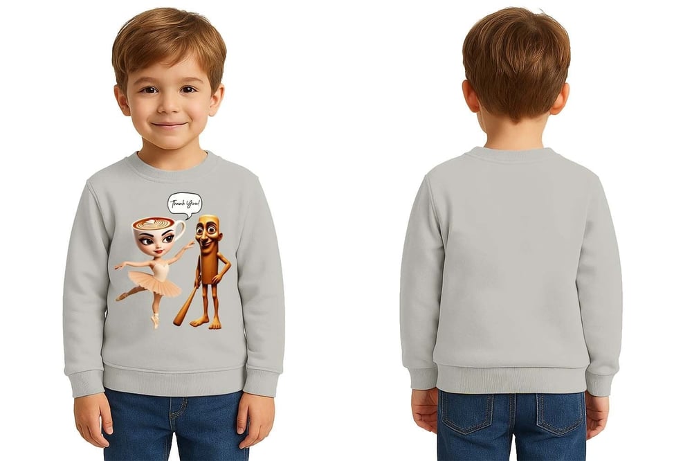 Unisex Braınrot Baskılı Çocuk Swaetshirt 3 İplik Şardonlu