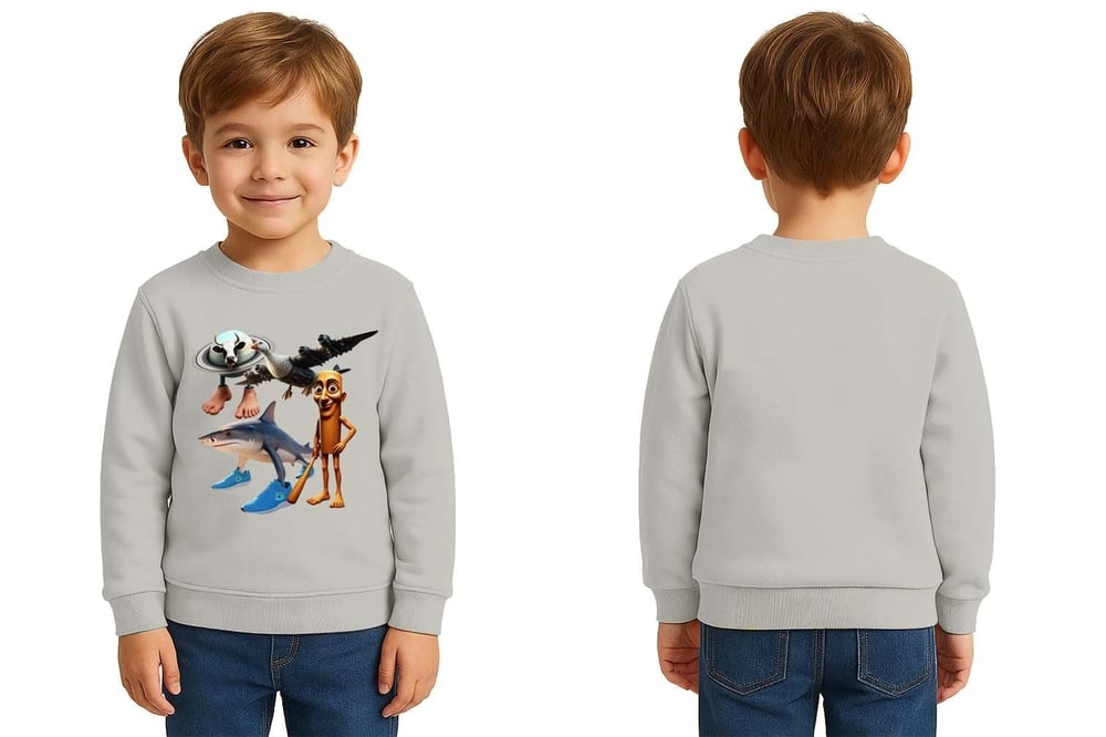 Unisex Braınrot Baskılı Çocuk Swaetshirt 3 İplik Şardonlu